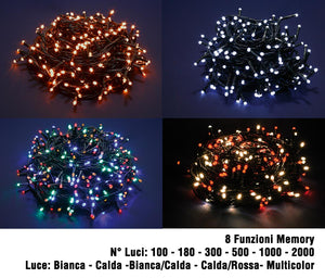 Luci di Natale Led a Luce Calda Fredda Bianca da Esterno Interno Addobbi Albero Numero Led: 500, Temperatura di colore: Luce Oro