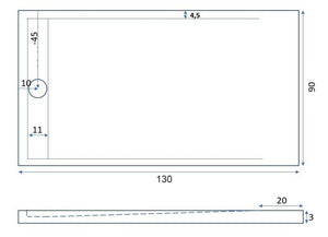 Piatto Doccia 90x130 cm in Pietra Bonussi Kamet Bianco