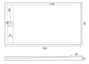 Piatto Doccia 90x160 cm in Pietra Bonussi Kamet Bianco