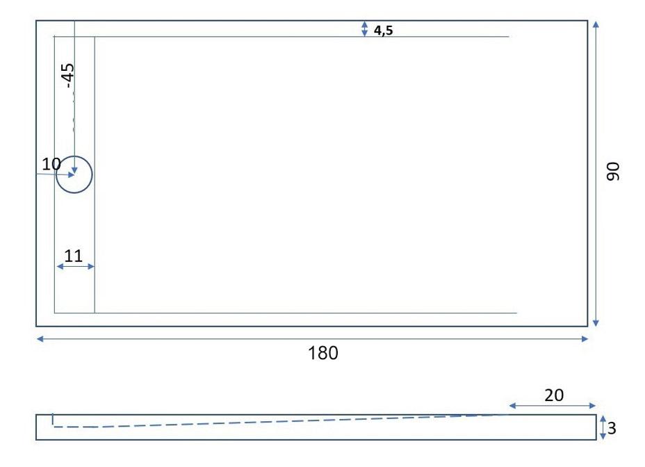 Piatto Doccia 90x180 cm in Pietra Bonussi Kamet Bianco