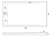 Piatto Doccia 80x120 cm in Pietra Bonussi Kamet Nero