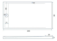 Piatto Doccia 80x200 cm in Pietra Bonussi Kamet Nero