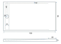 Piatto Doccia 90x130 cm in Pietra Bonussi Kamet Nero