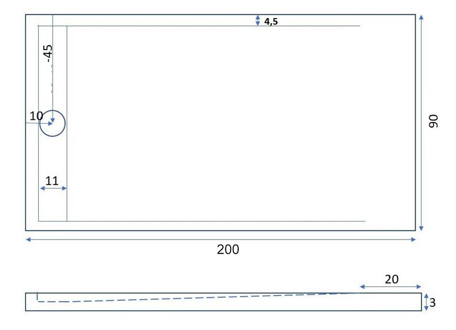 Piatto Doccia 90x200 cm in Pietra Bonussi Kamet Nero