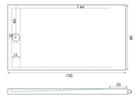 Piatto Doccia 80x130 cm in Pietra Bonussi Kamet Grigio Chiaro