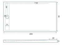 Piatto Doccia 90x200 cm in Pietra Bonussi Kamet Crema