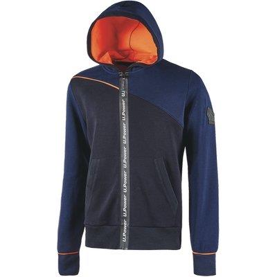 Felpa full zip + cappuccio jupiter u-power deep blue xl U-power