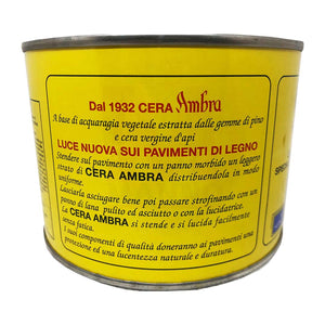 Cera ambra solida per antiquariato e pavimenti in legno parquet mobili Ambrosoli Bianco/500 ml