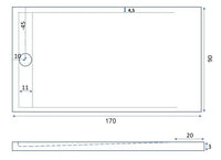 Piatto Doccia 90x170 cm in Pietra Bonussi Kamet Moka