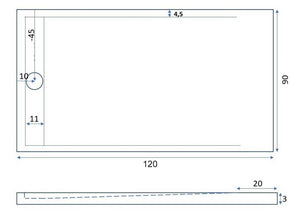 Piatto Doccia 90x120 cm in Pietra Bonussi Kamet Marrone