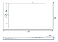 Piatto Doccia 70x190 cm in Pietra Bonussi Trivor Grigio Chiaro