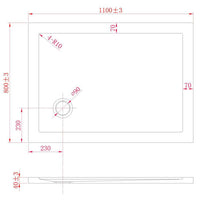 Piatto Doccia 80x110 cm in Acrilico Fosterberg Floret 2 Antracite