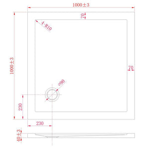 Piatto Doccia 100x100 cm in Acrilico Fosterberg Floret 2 Antracite