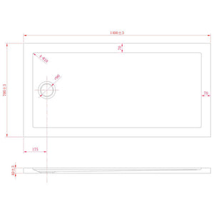 Piatto Doccia in Acrilico Fosterberg Floret Antracite 70x140 cm