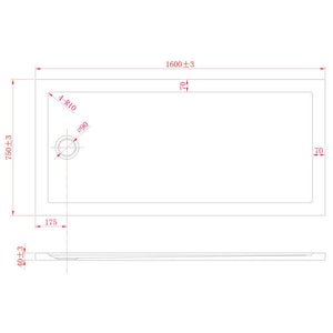 Piatto Doccia 75x160 cm in Acrilico Fosterberg Floret Antracite