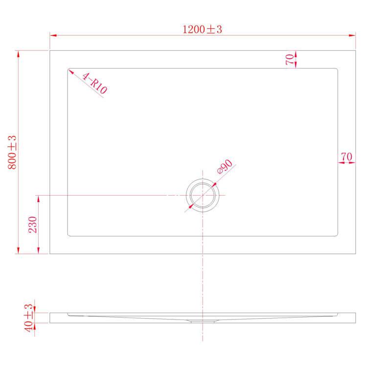 Piatto Doccia in Acrilico Fosterberg Floret 3 Bianco 80x120 cm