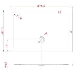 Piatto Doccia in Acrilico Fosterberg Floret 3 Bianco 80x120 cm