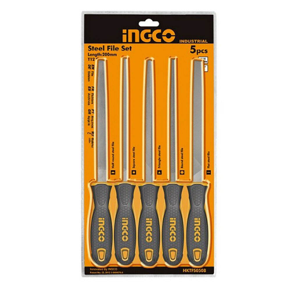 Set Lime raspe Ferro 5 pz 20 cm - Ingco HKTFS0508