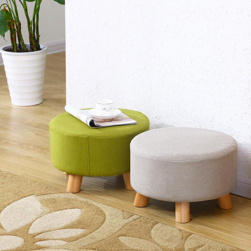 Pouf in Tessuto e Legno Massello 41x28H cm Fumer Grace Verde