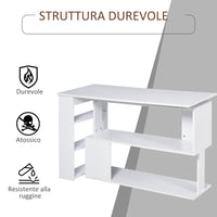 Scrivania da Ufficio ad Angolo in Legno 120x100x74 cm  Bianca