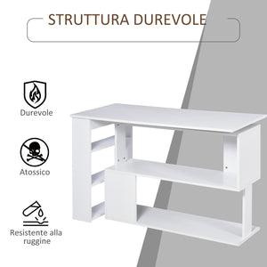 Scrivania da Ufficio ad Angolo in Legno 120x100x74 cm  Bianca