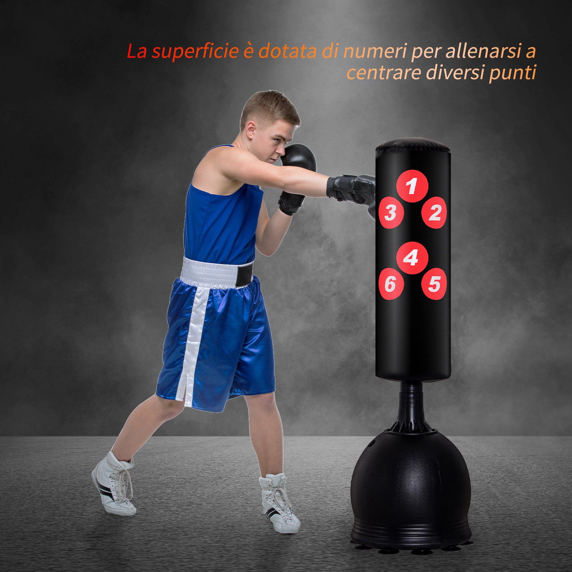 Sacco Boxe Kickboxing da Terra 50x50x165 cm  Nero