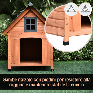 Cuccia per Cani Taglia Piccola Max 30Kg 81,3x91,5x98,5 cm in Legno