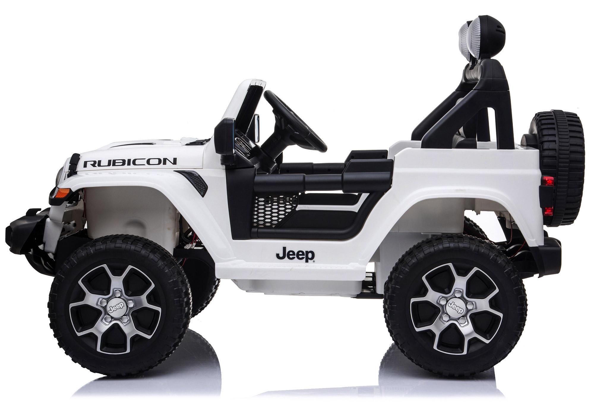 Macchina Elettrica per Bambini 12V 2 Posti con Licenza Jeep Wrangler Rubicon Bianca