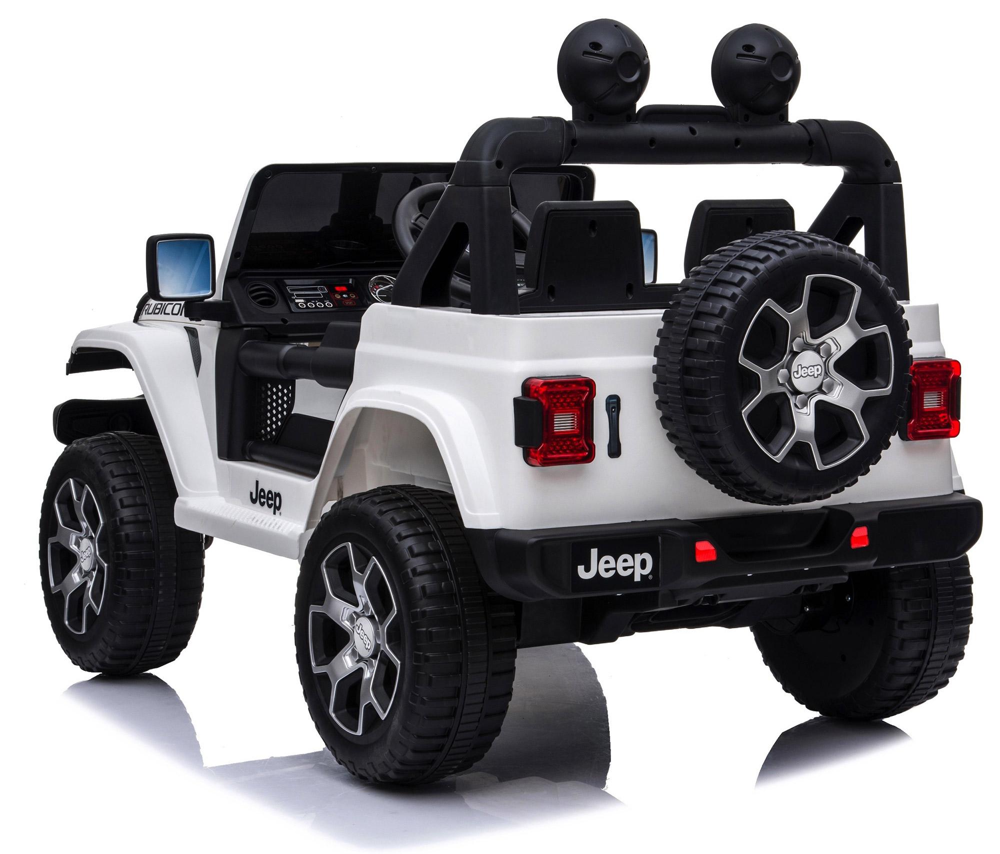 Macchina Elettrica per Bambini 12V 2 Posti con Licenza Jeep Wrangler Rubicon Bianca