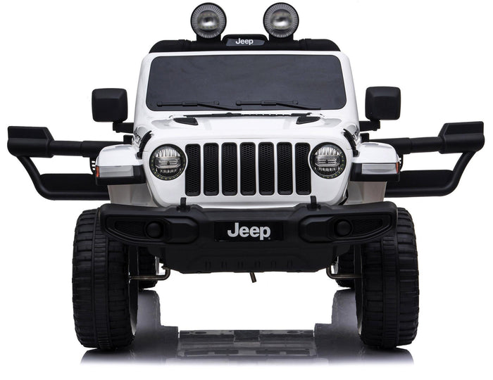 Macchina Elettrica per Bambini 12V 2 Posti con Licenza Jeep Wrangler Rubicon Bianca