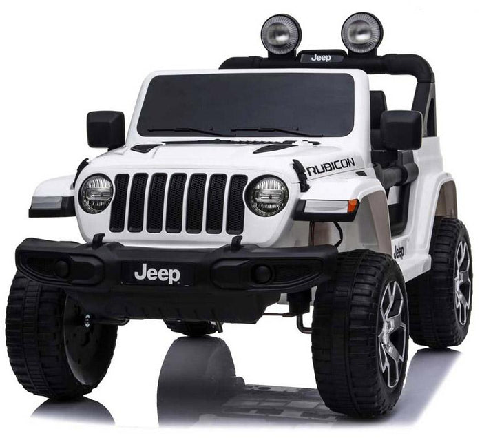 Macchina Elettrica per Bambini 12V 2 Posti con Licenza Jeep Wrangler Rubicon Bianca