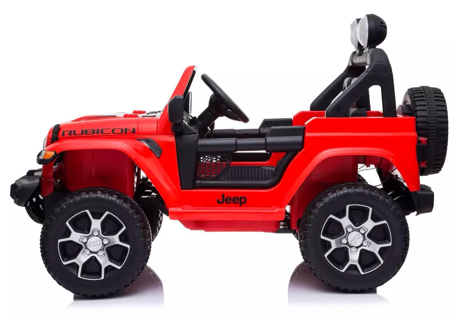 Macchina Elettrica per Bambini 12V 2 Posti con Licenza Jeep Wrangler Rubicon Rossa