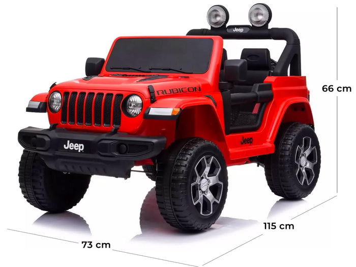 Macchina Elettrica per Bambini 12V 2 Posti con Licenza Jeep Wrangler Rubicon Rossa