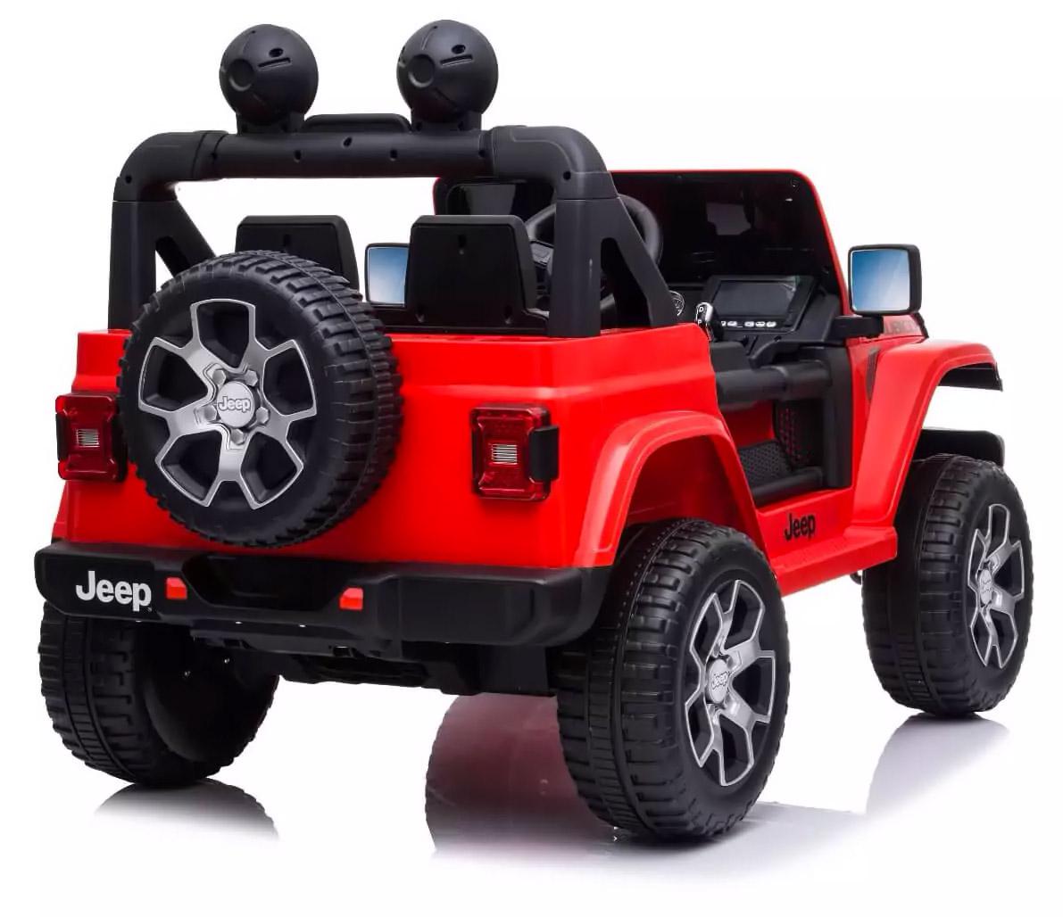 Macchina Elettrica per Bambini 12V 2 Posti con Licenza Jeep Wrangler Rubicon Rossa