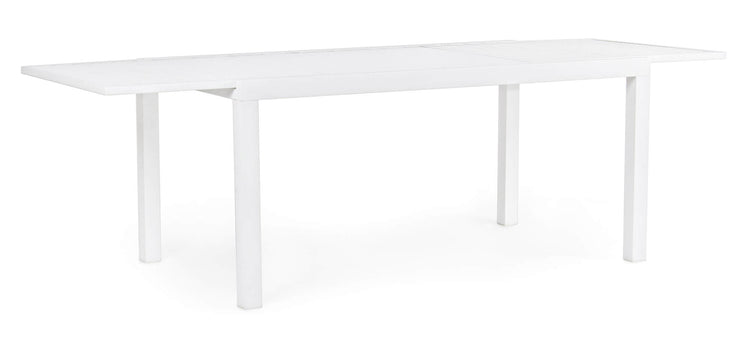 Tavolo da Giardino Allungabile 160/240x90x75 cm in Alluminio Hilde Bianco