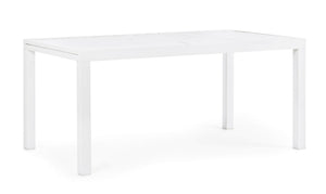 Tavolo da Giardino Allungabile 160/240x90x75 cm in Alluminio Hilde Bianco