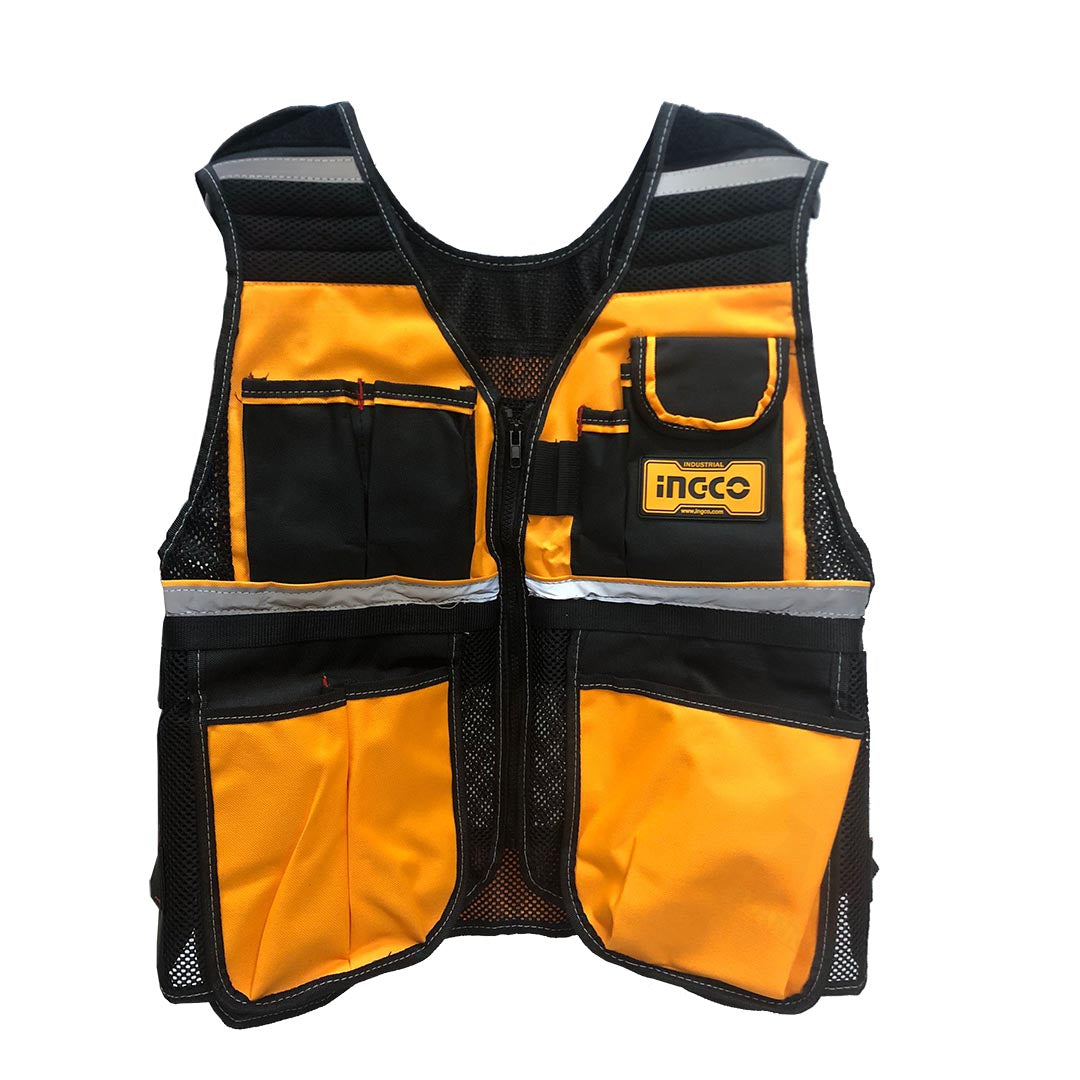 Gilet portattrezzi porta attrezzi utensili da lavoro 7 tasche Ingco HTVT0901