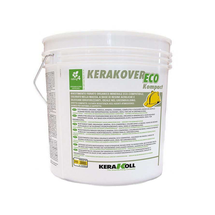 Kerakover Kompact Fine 25 Kg-Rivestimneto Fibrato Organico Minerale Eco A Base Di Resine Acriliche Base Bianca-Kerakoll