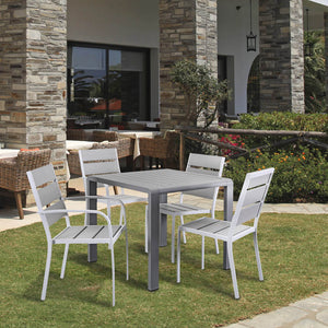 Tavolo da Giardino 90x88,5x75 cm in Alluminio Kraus Modigliani Grigio