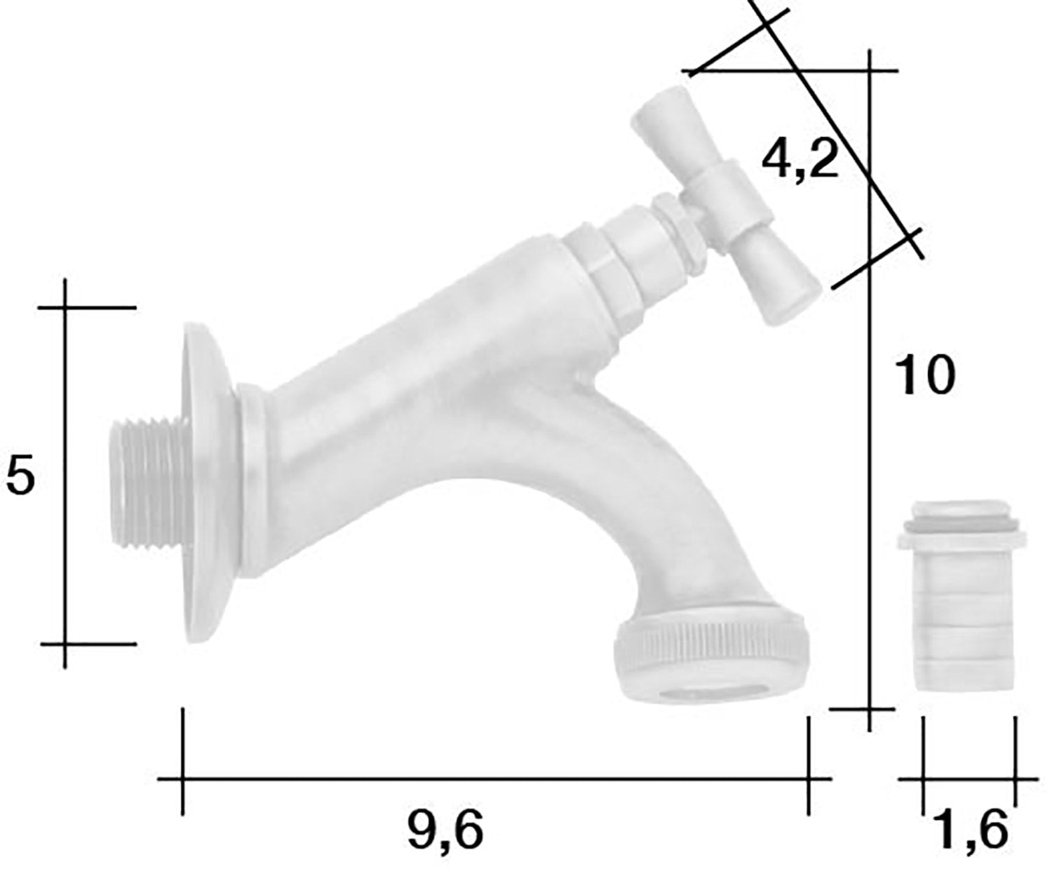 Rubinetto per Fontana da Giardino in Ottone Cromato con Attacco Rapido Morelli Country