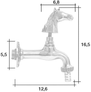 Rubinetto per Fontana da Giardino in Ottone Cromato con Attacco Rapido Morelli Cavallo