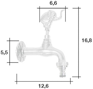 Rubinetto per Fontana da Giardino in Ottone Cromato con Attacco Rapido Morelli Elefante