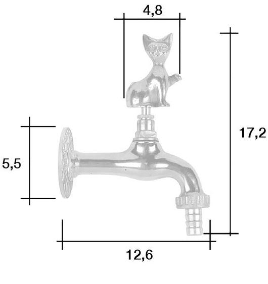 Rubinetto per Fontana da Giardino in Ottone Cromato con Attacco Rapido Morelli Gatto