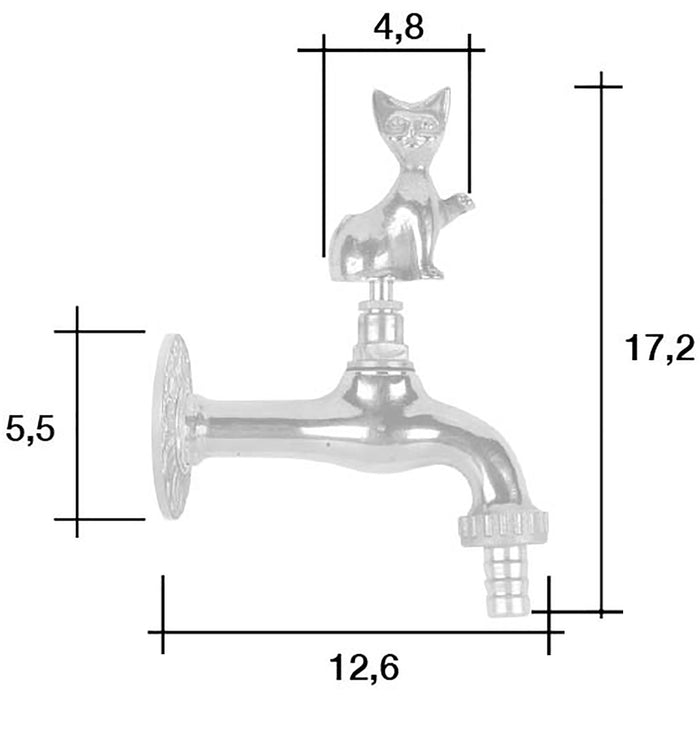 Rubinetto per Fontana da Giardino in Ottone Cromato con Attacco Rapido Morelli Gatto