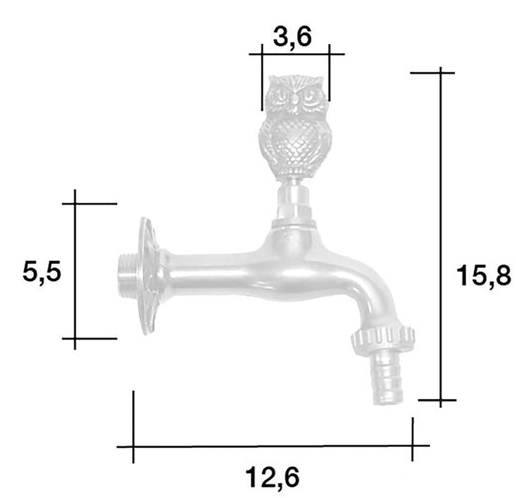 Rubinetto per Fontana da Giardino in Ottone Cromato con Attacco Rapido Morelli Gufo