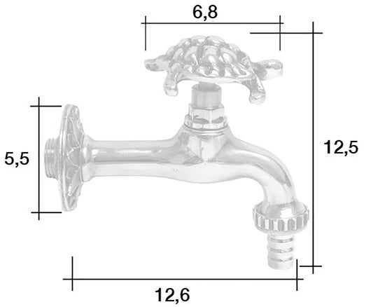 Rubinetto per Fontana da Giardino in Ottone Cromato con Attacco Rapido Morelli Tartaruga