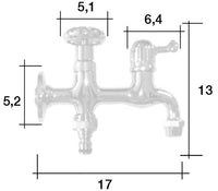 Rubinetto Doppio per Fontana da Giardino in Ottone Cromato con Attacco Rapido Morelli Double