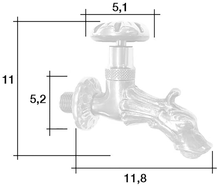 Rubinetto per Fontana da Giardino in Ottone Cromato con Attacco Rapido Morelli Neoclassico