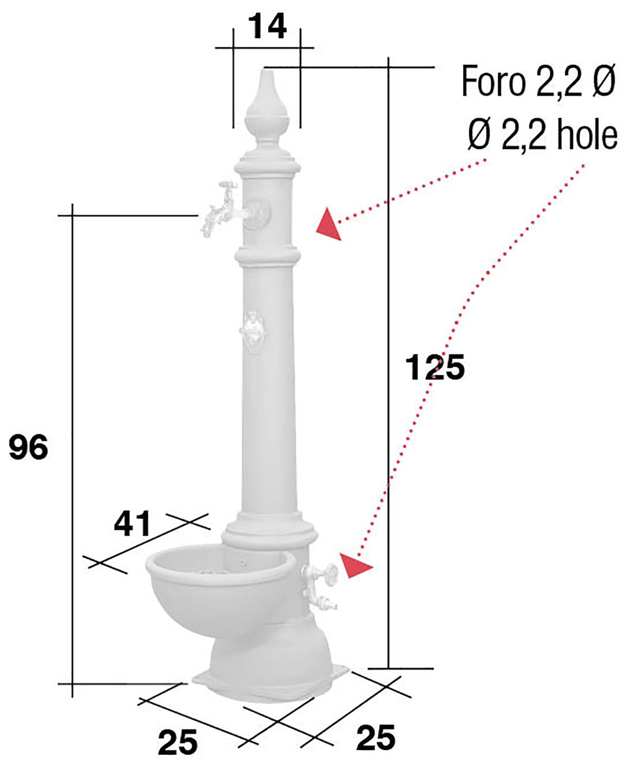 Fontana da Giardino con Rubinetto e Idrante in Ghisa Morelli Monachella