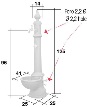 Fontana da Giardino con Rubinetto e Idrante in Ghisa Morelli Monachella